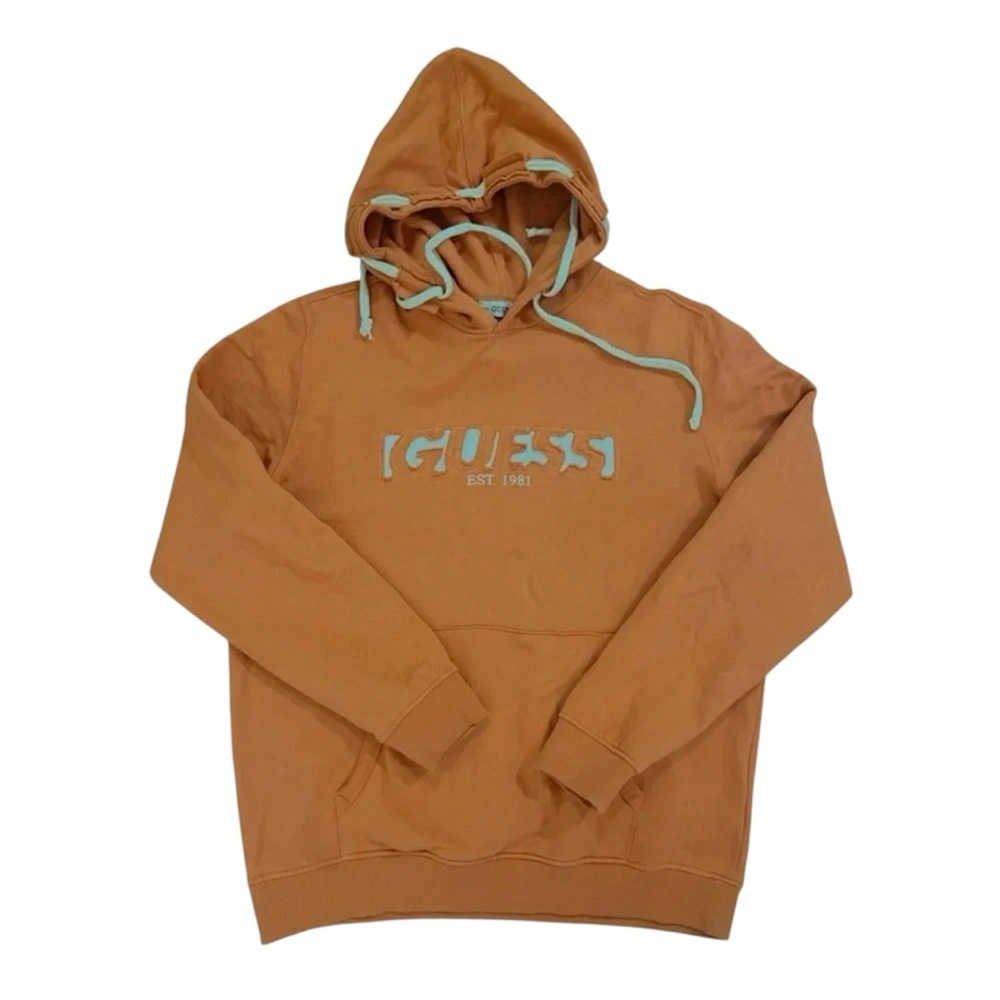 Guess Men's Saffron Peach Zadook Long‎ Sleeve Hoodie Size Large